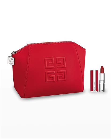 givenchy red & black neck window pouch|red Givenchy boots.